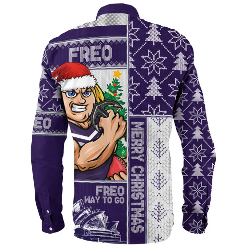 Fremantle Long Sleeve Shirt Merry Christmas Knit Style Festive Spirit Fremantle Long Sleeve Shirt Merry Christmas Knit Style Festive Spirit