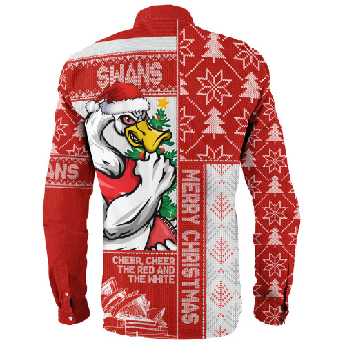 Sydney Swans Long Sleeve Shirt Merry Christmas Knit Style Festive Spirit Sydney Swans Long Sleeve Shirt Merry Christmas Knit Style Festive Spirit