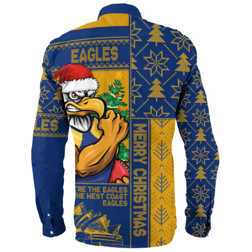 West Coast Eagles Long Sleeve Shirt Merry Christmas Knit Style Festive Spirit West Coast Eagles Long Sleeve Shirt Merry Christmas Knit Style Festive Spirit