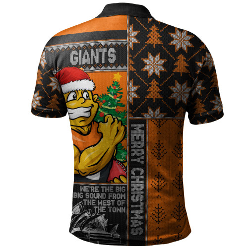 GWS GIANTS Polo Shirt Merry Christmas Knit Style Festive Spirit GWS GIANTS Polo Shirt Merry Christmas Knit Style Festive Spirit