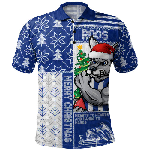 North Melbourne Polo Shirt Merry Christmas Knit Style Festive Spirit
