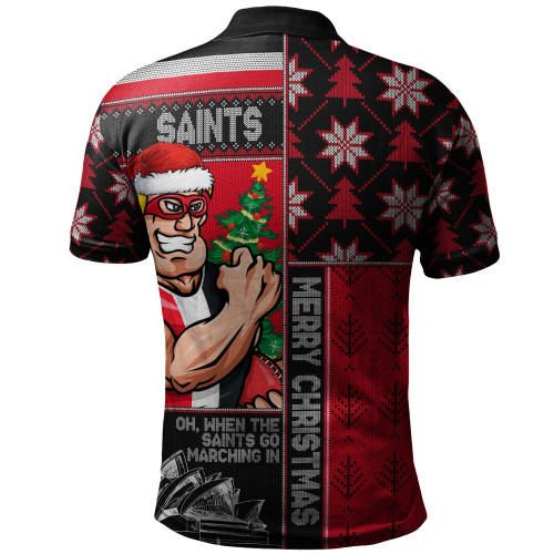 St Kilda Polo Shirt Merry Christmas Knit Style Festive Spirit St Kilda Polo Shirt Merry Christmas Knit Style Festive Spirit