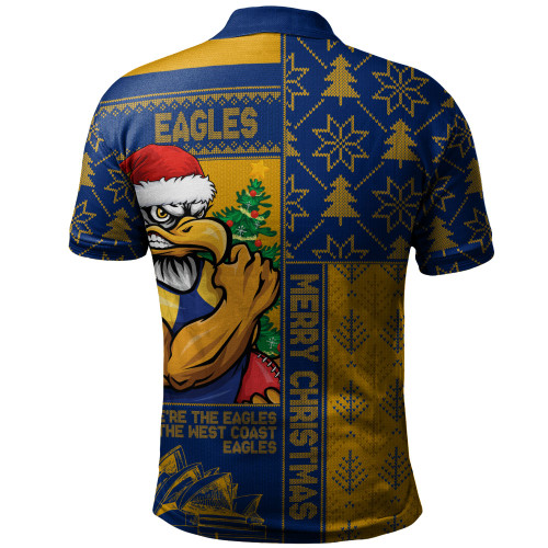 West Coast Eagles Polo Shirt Merry Christmas Knit Style Festive Spirit