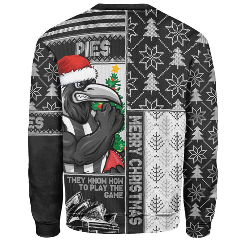 Collingwood Sweatshirt Merry Christmas Knit Style Festive Spirit Collingwood Sweatshirt Merry Christmas Knit Style Festive Spirit