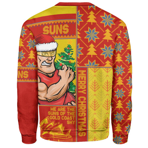 Gold Coast SUNS Sweatshirt Merry Christmas Knit Style Festive Spirit Gold Coast SUNS Sweatshirt Merry Christmas Knit Style Festive Spirit