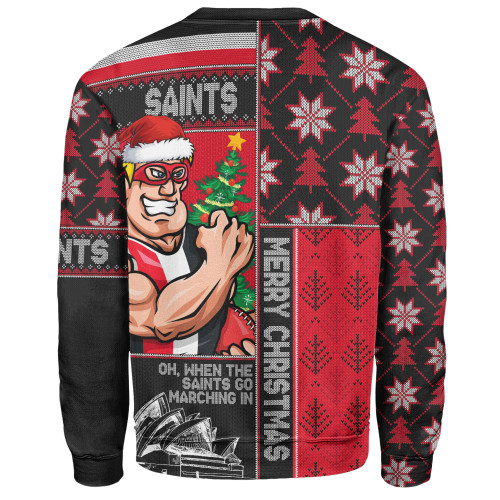 St Kilda Sweatshirt Merry Christmas Knit Style Festive Spirit St Kilda Sweatshirt Merry Christmas Knit Style Festive Spirit