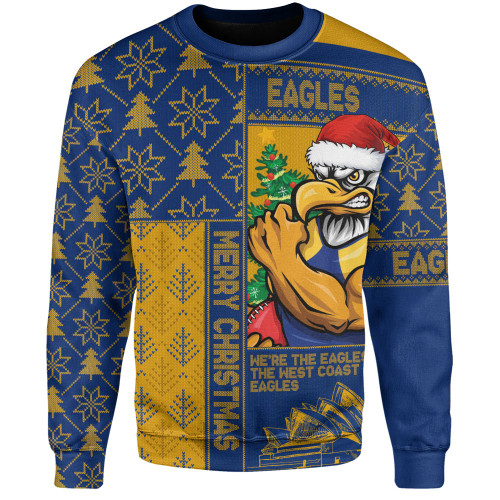 West Coast Eagles Sweatshirt Merry Christmas Knit Style Festive Spirit