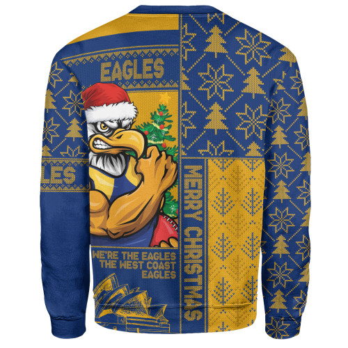 West Coast Eagles Sweatshirt Merry Christmas Knit Style Festive Spirit