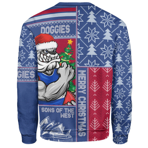 Western Bulldogs Sweatshirt Merry Christmas Knit Style Festive Spirit