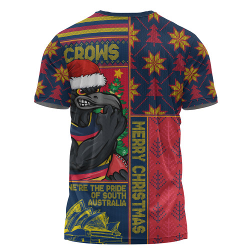 Adelaide Crows T-Shirt Merry Christmas Knit Style Festive Spirit
