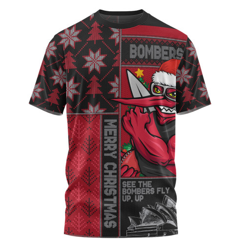 Essendon T-Shirt Merry Christmas Knit Style Festive Spirit