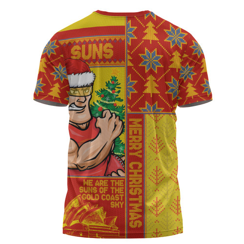 Gold Coast SUNS T-Shirt Merry Christmas Knit Style Festive Spirit