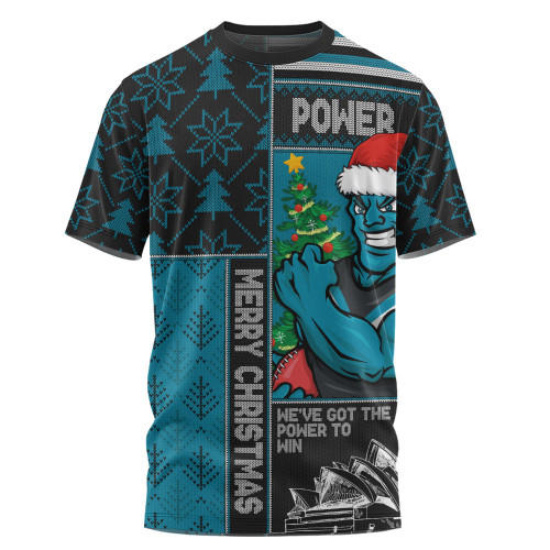 Port Adelaide T-Shirt Merry Christmas Knit Style Festive Spirit