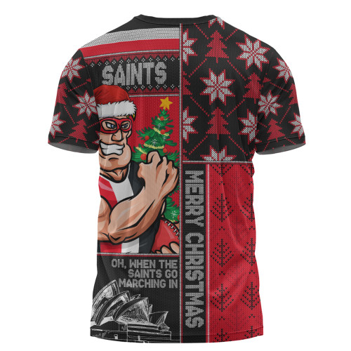 St Kilda T-Shirt Merry Christmas Knit Style Festive Spirit