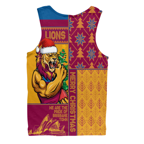 Brisbane Lions Men Singlet Merry Christmas Knit Style Festive Spirit Brisbane Lions Men Singlet Merry Christmas Knit Style Festive Spirit