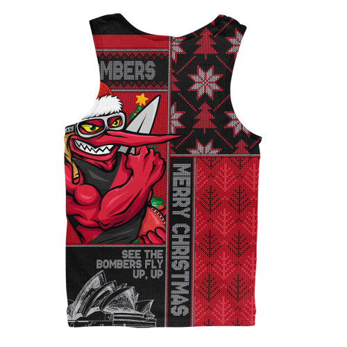 Essendon Men Singlet Merry Christmas Knit Style Festive Spirit