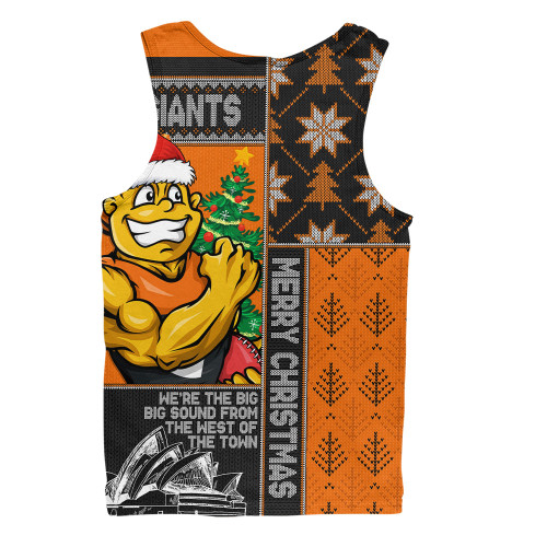 GWS GIANTS Men Singlet Merry Christmas Knit Style Festive Spirit GWS GIANTS Men Singlet Merry Christmas Knit Style Festive Spirit