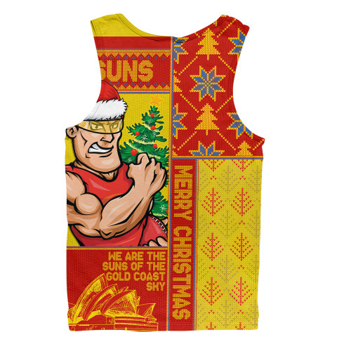 Gold Coast SUNS Men Singlet Merry Christmas Knit Style Festive Spirit