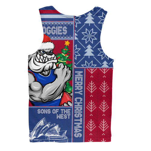 Western Bulldogs Men Singlet Merry Christmas Knit Style Festive Spirit