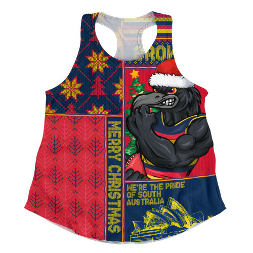 Adelaide Crows Women Racerback Singlet Merry Christmas Knit Style Festive Spirit