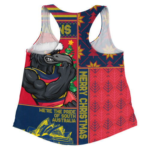 Adelaide Crows Women Racerback Singlet Merry Christmas Knit Style Festive Spirit