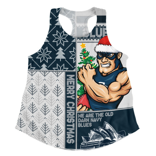 Carlton Women Racerback Singlet Merry Christmas Knit Style Festive Spirit