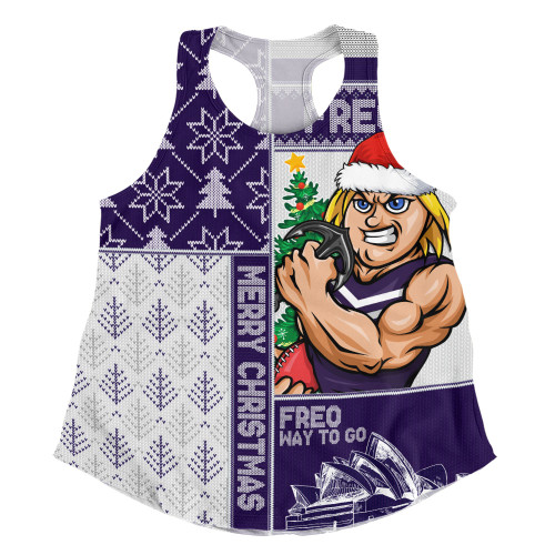 Fremantle Women Racerback Singlet Merry Christmas Knit Style Festive Spirit