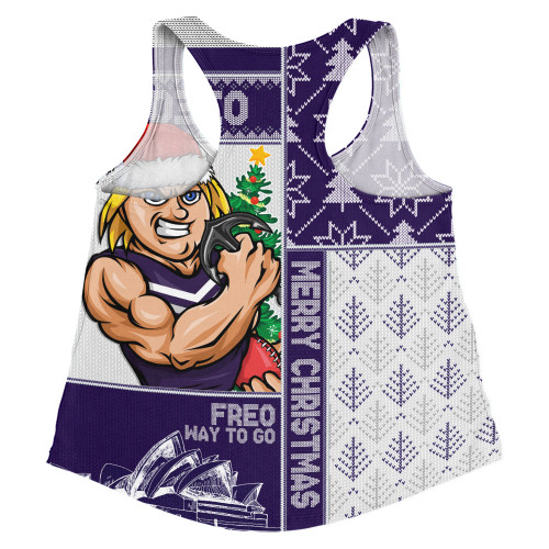 Fremantle Women Racerback Singlet Merry Christmas Knit Style Festive Spirit Fremantle Women Racerback Singlet Merry Christmas Knit Style Festive Spirit