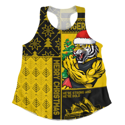 Richmond Women Racerback Singlet Merry Christmas Knit Style Festive Spirit
