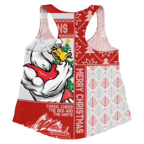 Sydney Swans Women Racerback Singlet Merry Christmas Knit Style Festive Spirit Sydney Swans Women Racerback Singlet Merry Christmas Knit Style Festive Spirit