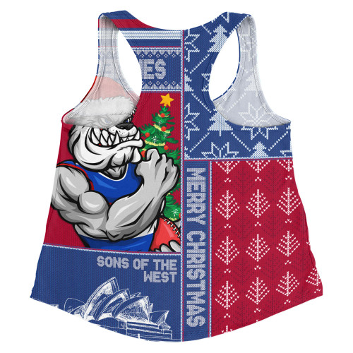 Western Bulldogs Women Racerback Singlet Merry Christmas Knit Style Festive Spirit Western Bulldogs Women Racerback Singlet Merry Christmas Knit Style Festive Spirit