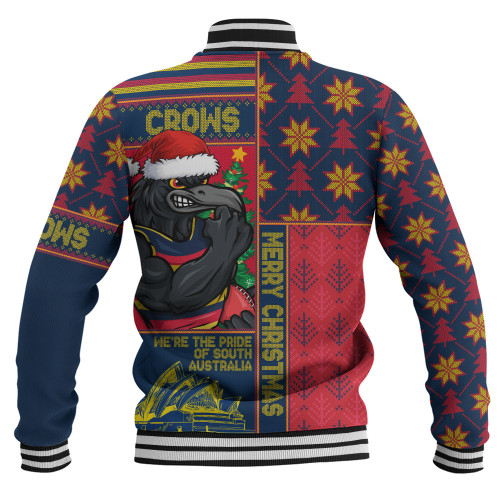Adelaide Crows Baseball Jacket Merry Christmas Knit Style Festive Spirit