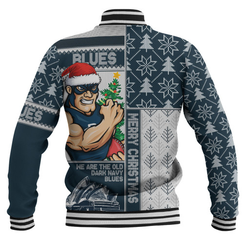 Carlton Baseball Jacket Merry Christmas Knit Style Festive Spirit