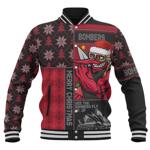 Essendon Baseball Jacket Merry Christmas Knit Style Festive Spirit