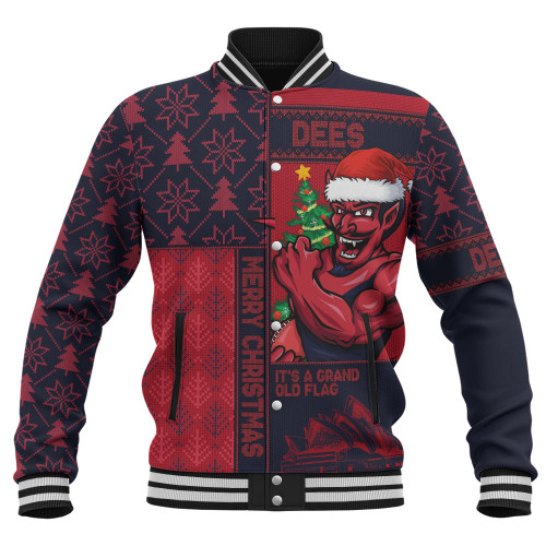 Melbourne Baseball Jacket Merry Christmas Knit Style Festive Spirit