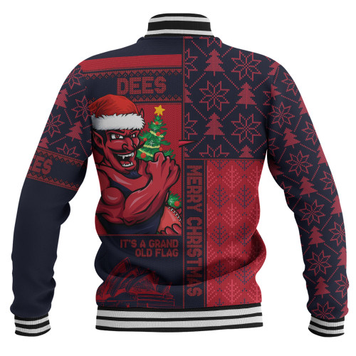 Melbourne Baseball Jacket Merry Christmas Knit Style Festive Spirit Melbourne Baseball Jacket Merry Christmas Knit Style Festive Spirit