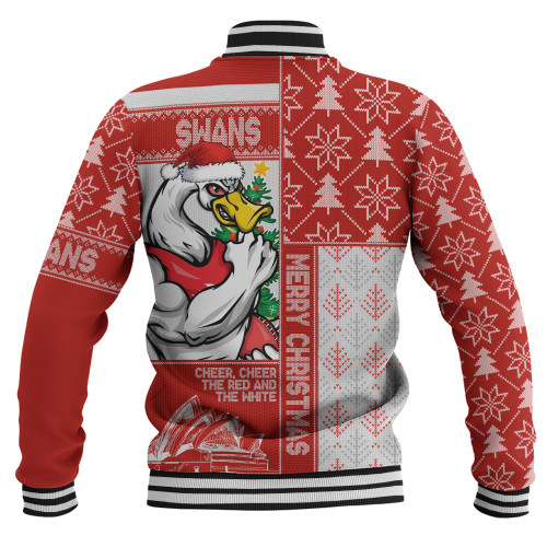 Sydney Swans Baseball Jacket Merry Christmas Knit Style Festive Spirit