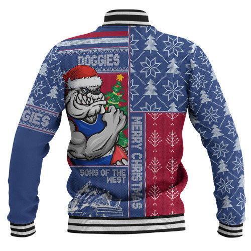 Western Bulldogs Baseball Jacket Merry Christmas Knit Style Festive Spirit Western Bulldogs Baseball Jacket Merry Christmas Knit Style Festive Spirit