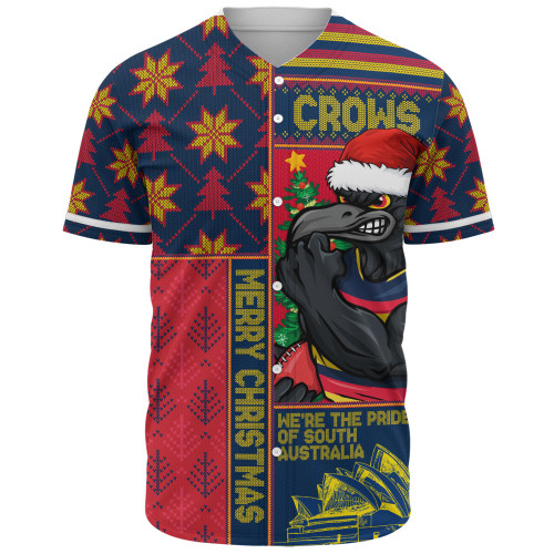 Adelaide Crows Baseball Shirt Merry Christmas Knit Style Festive Spirit