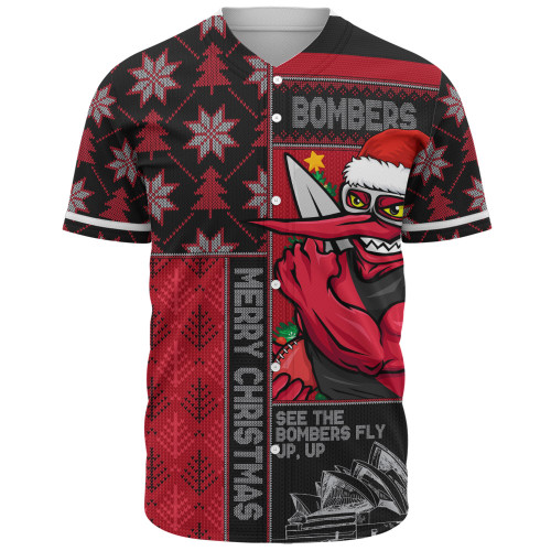 Essendon Baseball Shirt Merry Christmas Knit Style Festive Spirit