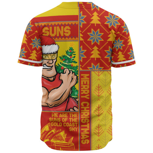 Gold Coast SUNS Baseball Shirt Merry Christmas Knit Style Festive Spirit Gold Coast SUNS Baseball Shirt Merry Christmas Knit Style Festive Spirit