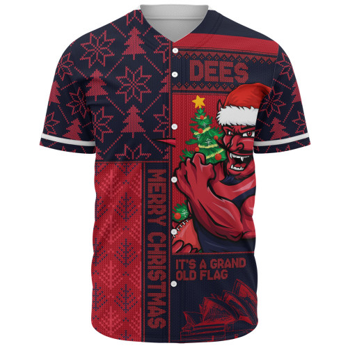Melbourne Baseball Shirt Merry Christmas Knit Style Festive Spirit
