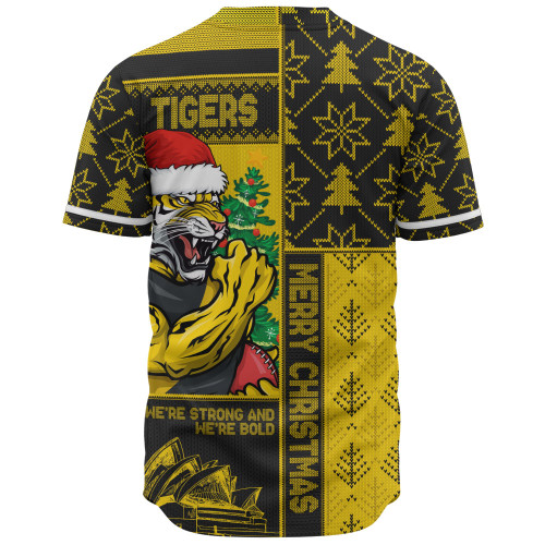 Richmond Baseball Shirt Merry Christmas Knit Style Festive Spirit Richmond Baseball Shirt Merry Christmas Knit Style Festive Spirit