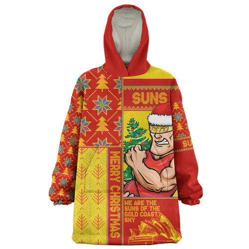 Gold Coast SUNS Snug Hoodie Merry Christmas Knit Style Festive Spirit