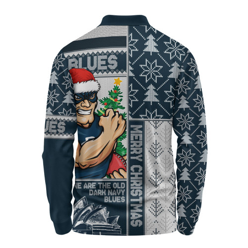 Carlton Long Sleeve Polo Shirt Merry Christmas Knit Style Festive Spirit Carlton Long Sleeve Polo Shirt Merry Christmas Knit Style Festive Spirit