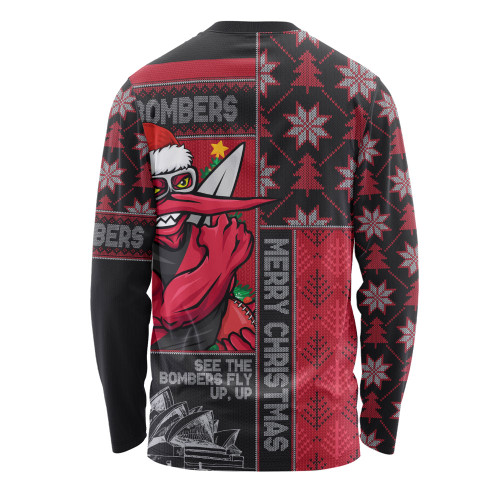 Essendon Long Sleeve T-shirt Merry Christmas Knit Style Festive Spirit Essendon Long Sleeve T-shirt Merry Christmas Knit Style Festive Spirit