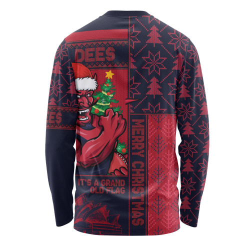 Melbourne Long Sleeve T-shirt Merry Christmas Knit Style Festive Spirit Melbourne Long Sleeve T-shirt Merry Christmas Knit Style Festive Spirit