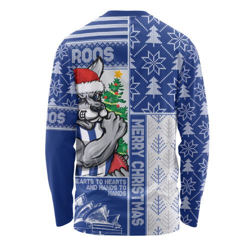 North Melbourne Long Sleeve T-shirt Merry Christmas Knit Style Festive Spirit