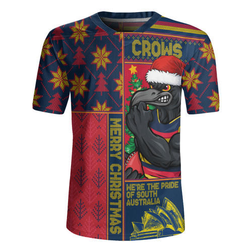 Adelaide Crows Rugby Jersey Merry Christmas Knit Style Festive Spirit
