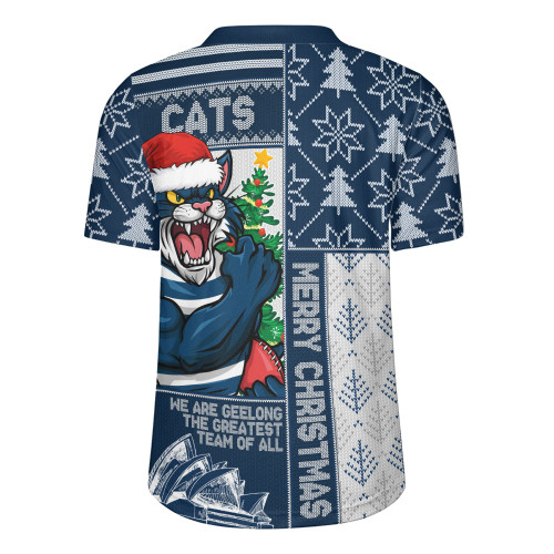 Geelong Cats Rugby Jersey Merry Christmas Knit Style Festive Spirit